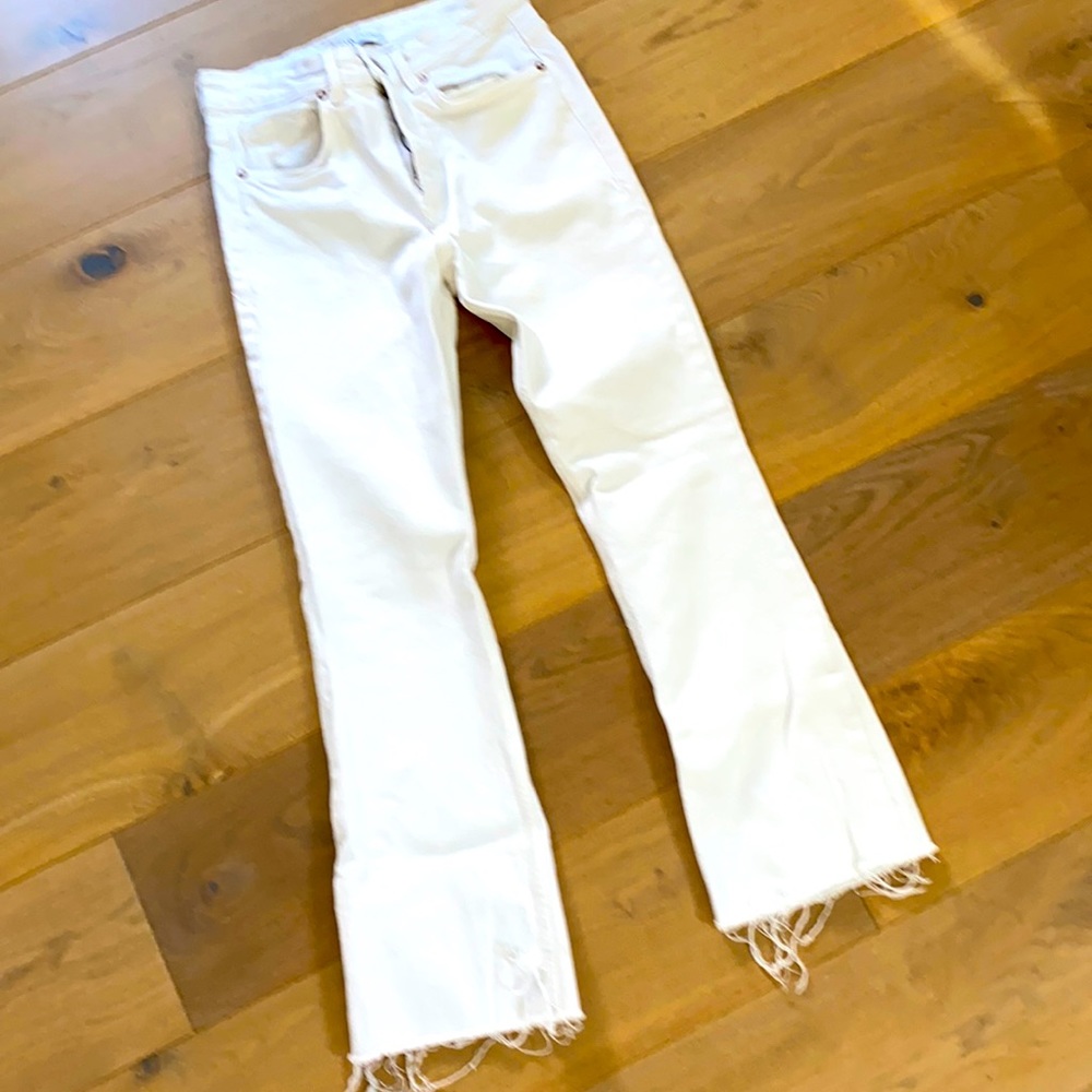 Zara white flare jeans size 6